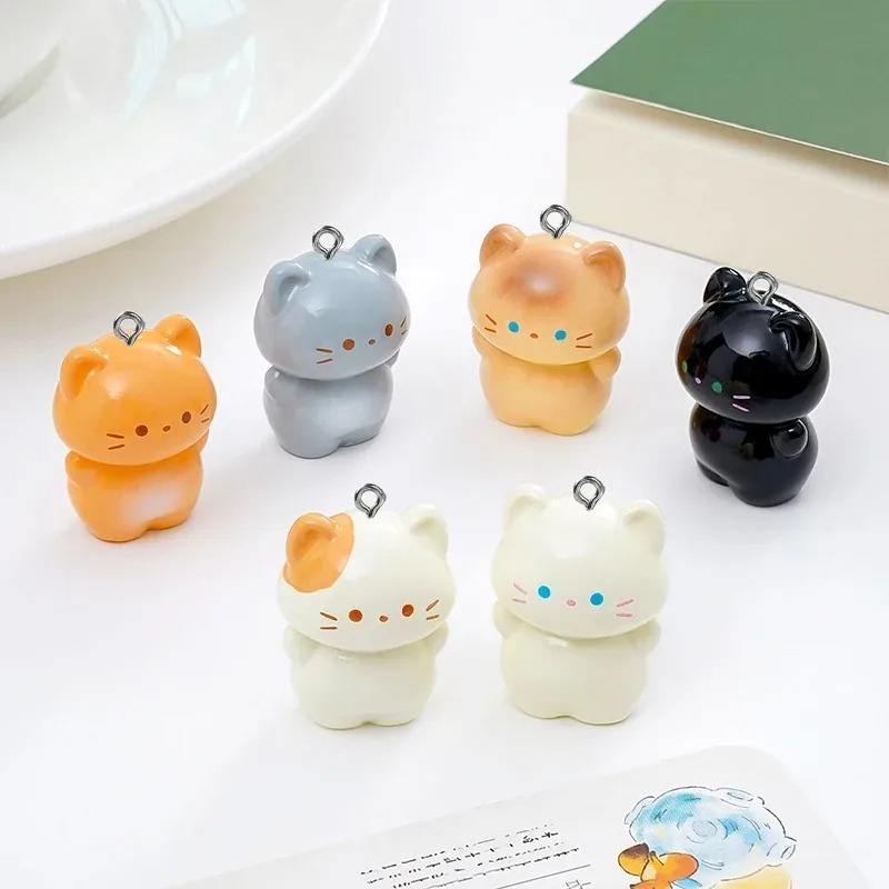 Resin Art Earrings - 10 Pack Sweet 3D Standing Kitten