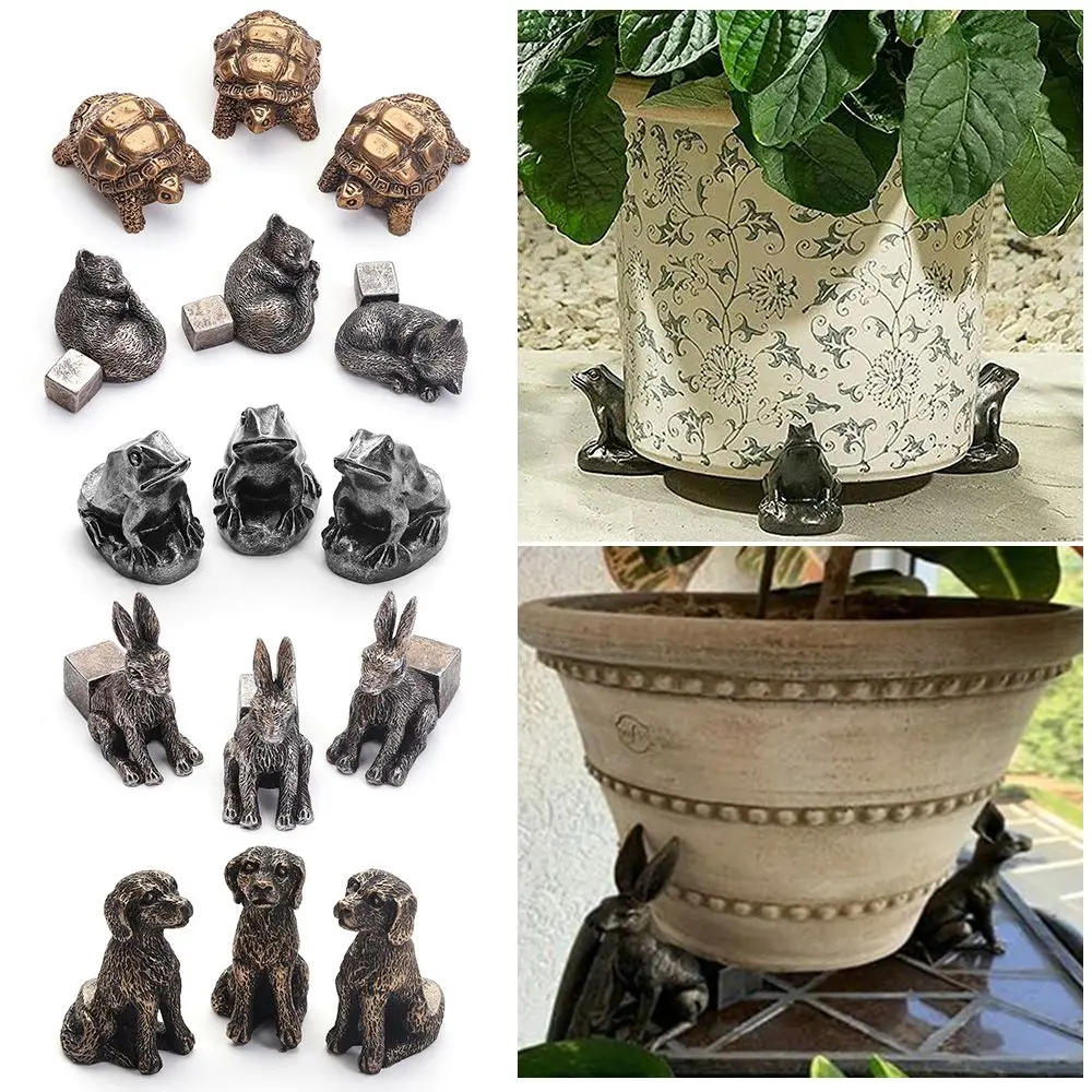 Resin Art Stand - 3Pcs Garden Decor Animal Resin Flower