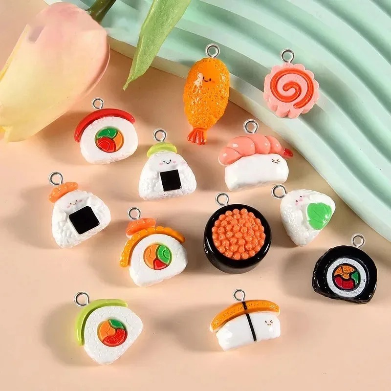 Resin Art Bracelet - 10Pcs Mini Food Resin Charms Shiny