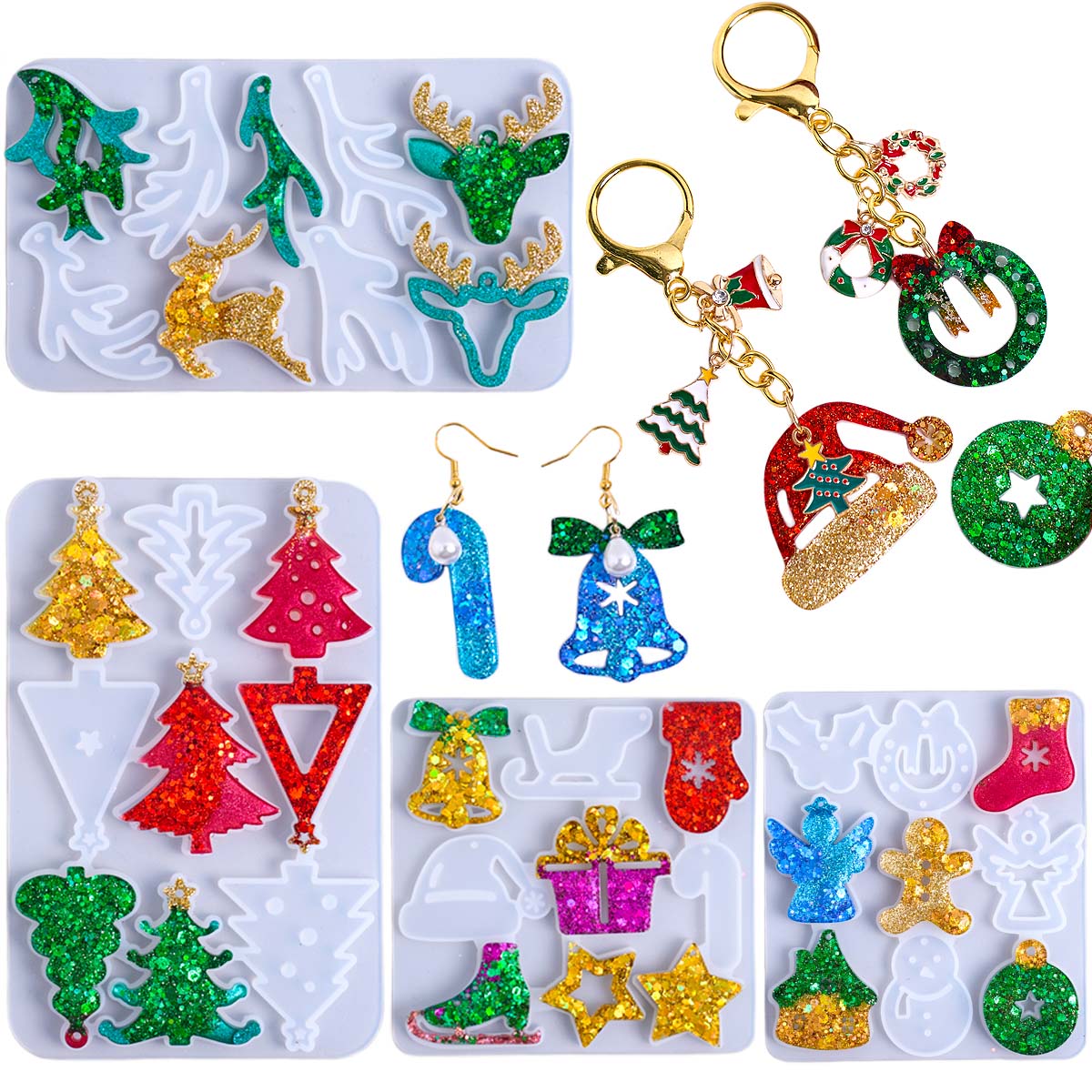 Resin Art Tools - Christmas Earring Pendant Silicone Mold DIY