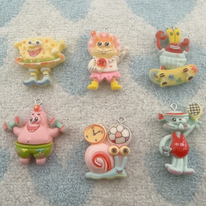 Resin Art Earrings - 10pcs cartoon resin pendant, DIY jewelry