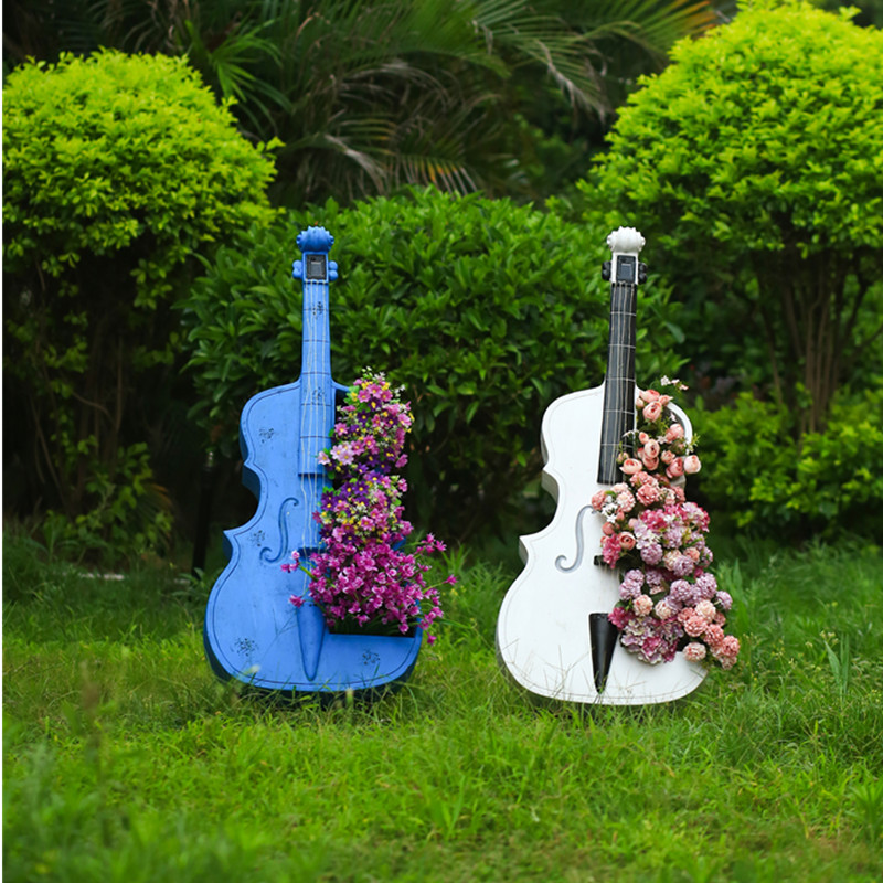 Resin Art In Floor - Cello-Shaped Garden Statue Large Outdoor Patio