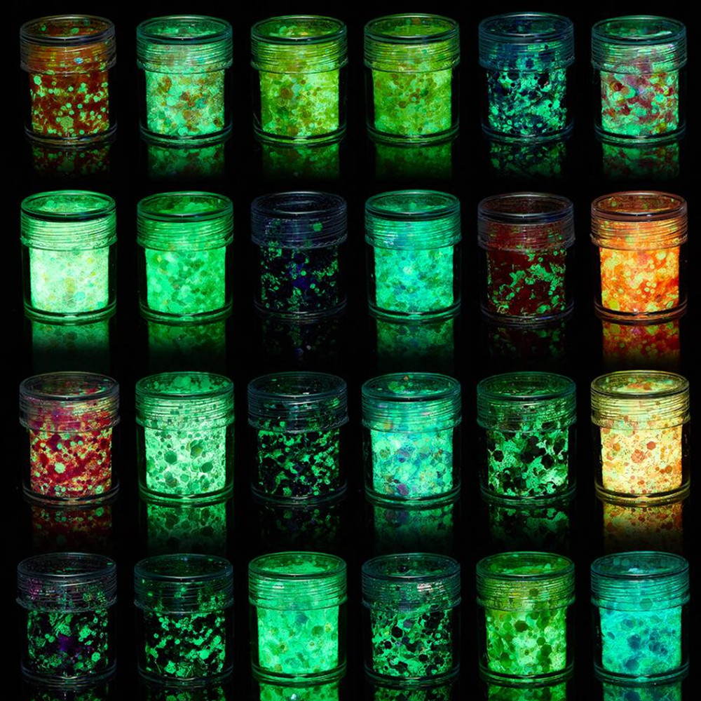 Glitter Powder Resin - 24 Colors Luminous Sequins Glow in