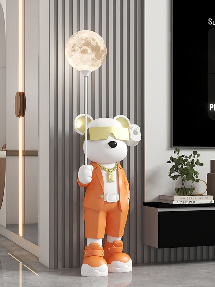 Resin Art In Floor - Home Decor Luminous Bear Statue Blessing