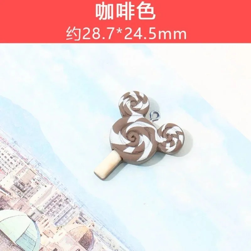 Resin Art Earrings - 10Pcs Kawaii Mouse Lollipop Resin Charms