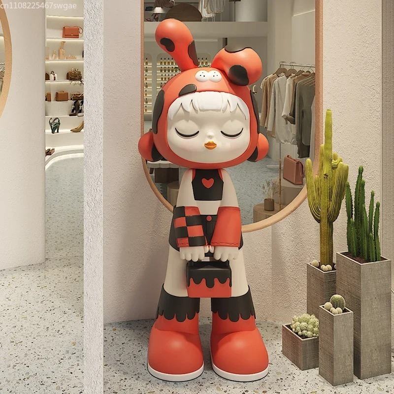 Art Cartoon Girl Statue Indoor - Resin Art Craft ulasan dan harga
