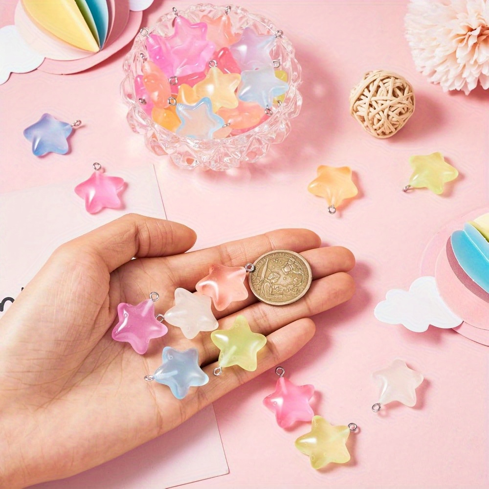 6/24/40pcs Mixed Color Luminou - Resin Art Bracelet ulasan dan harga