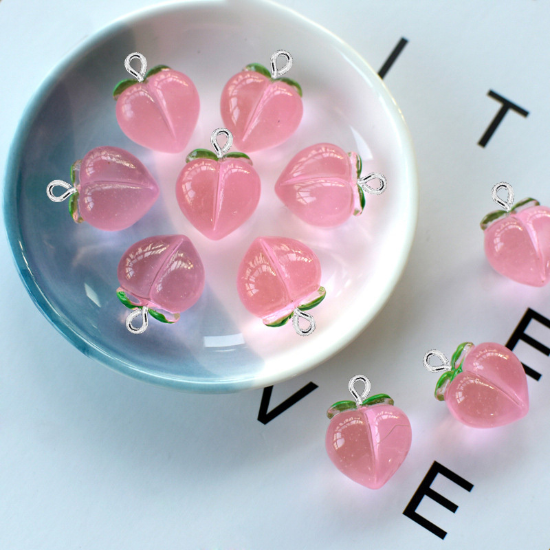 10Pcs New Transparent Peach Fl - Resin Art Earrings ulasan dan harga