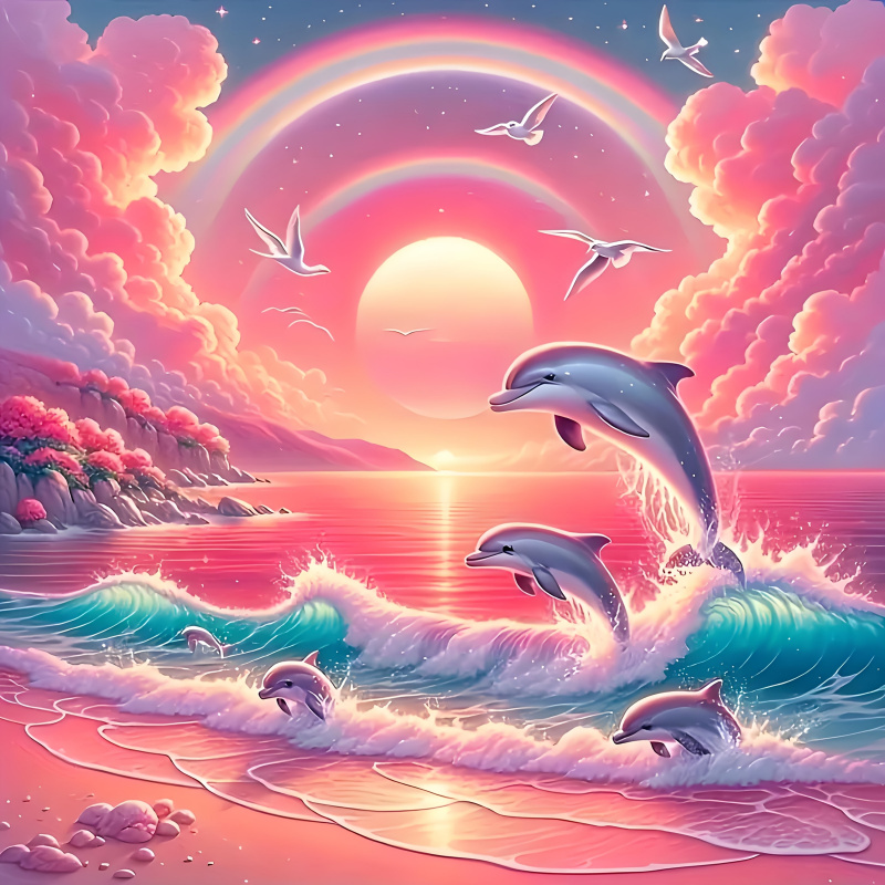 Diamond Painting Kit, Pink Sky - Resin Art Work ulasan dan harga