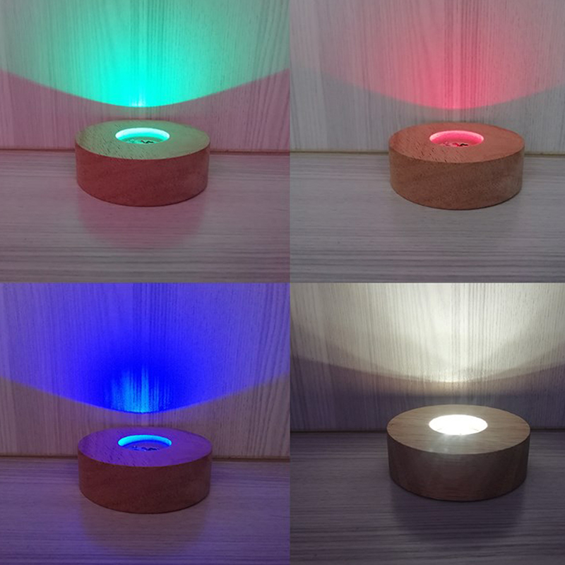 8cm Round Wooden LED Light Dis - Resin Art Stand ulasan dan harga