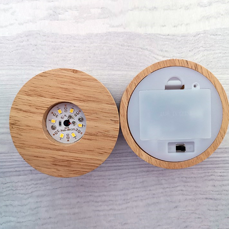 8cm Round Wooden LED Light Dis - Resin Art Stand ulasan dan harga