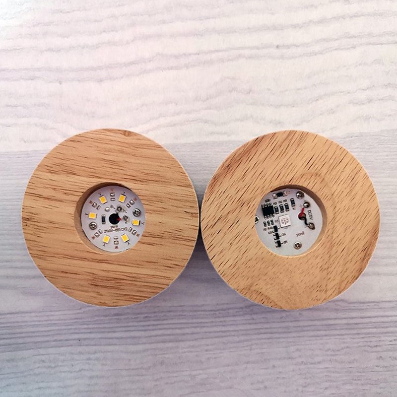 8cm Round Wooden LED Light Dis - Resin Art Stand ulasan dan harga