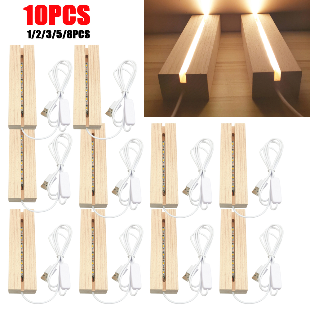 10pcs LED Wood Light Display C - Resin Art Stand ulasan dan harga