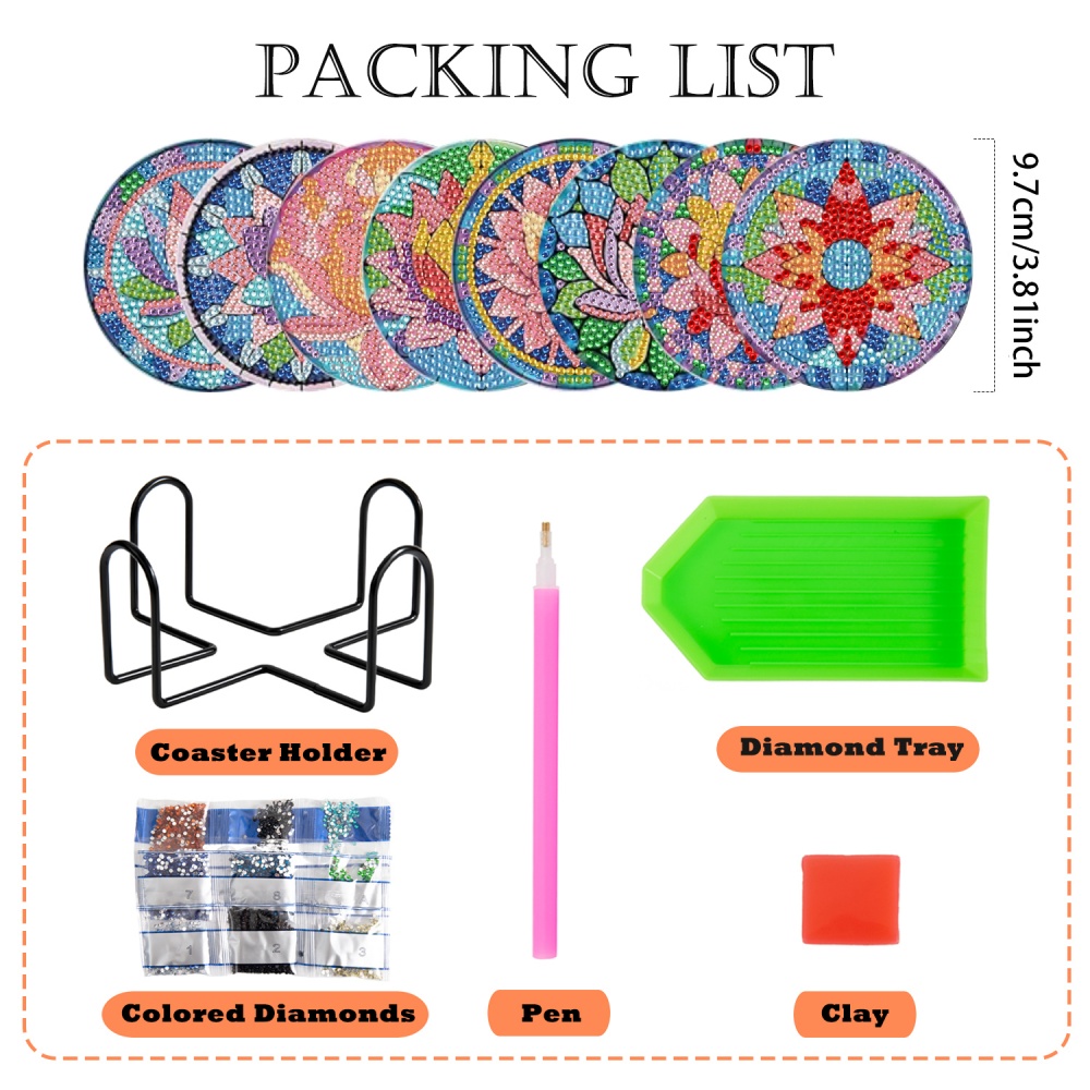 8 pieces/set of diamond painte - Resin Art Kits ulasan dan harga
