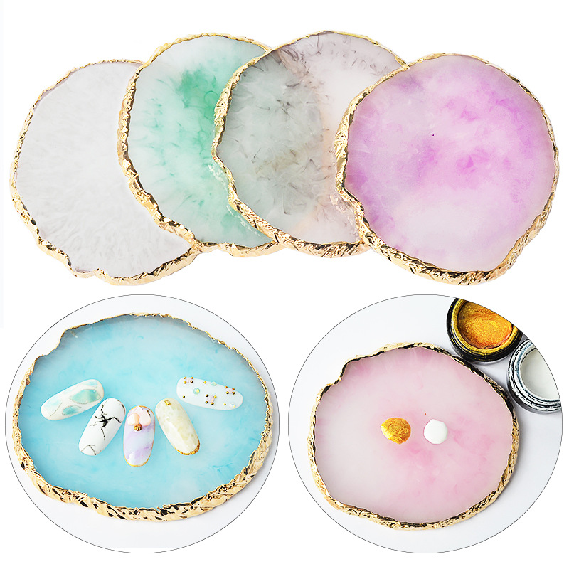 6 Round Resin Onyx Stone Nail  - Resin Art Stand ulasan dan harga