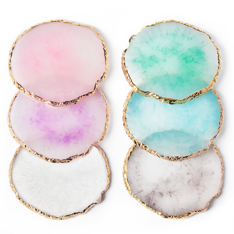 6 Round Resin Onyx Stone Nail  - Resin Art Stand ulasan dan harga