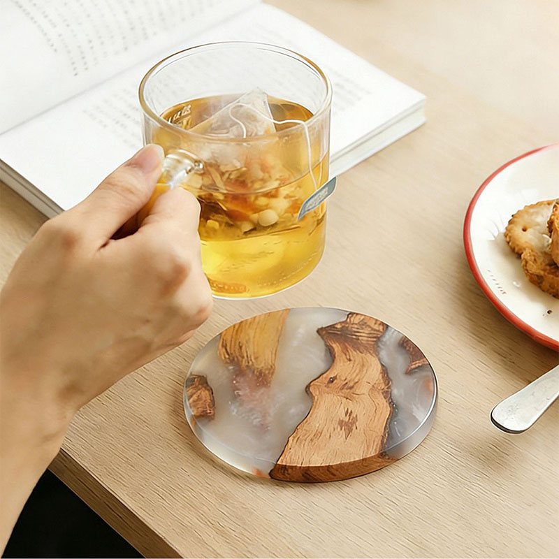Drink Coaster Set, Wooden Bar  - Resin Art Work ulasan dan harga