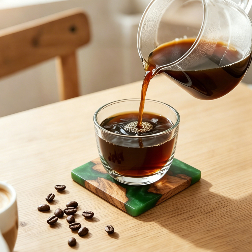 Drink Coaster Set, Wooden Bar  - Resin Art Work ulasan dan harga