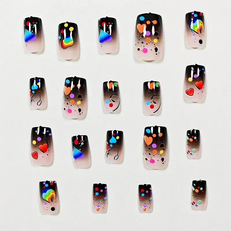 24PCS Nude Press on Nails Shor - Resin Art Glitter ulasan dan harga
