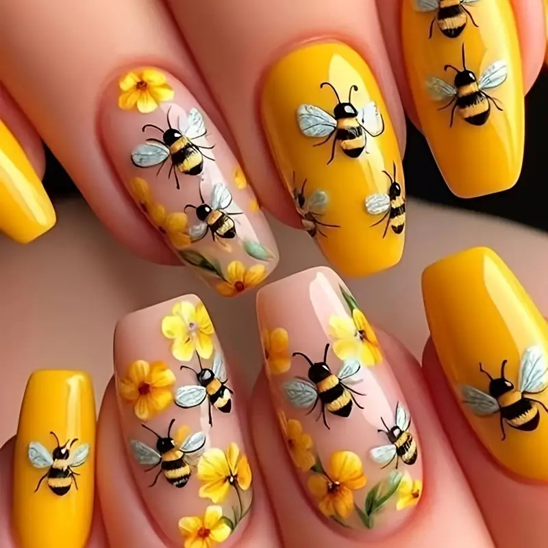 24PCS Nude Press on Nails Shor - Resin Art Glitter ulasan dan harga