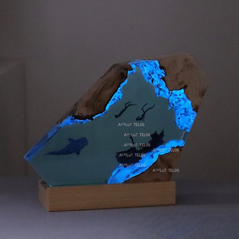 Wood Resin Night Light Ocean A - Resin Art Ocean ulasan dan harga