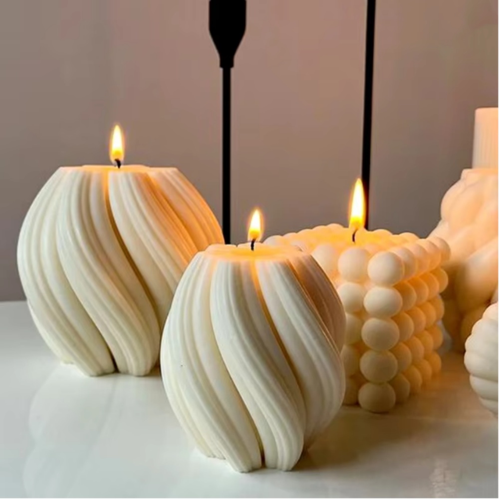 3D Rotating Pillar Candle Sili - Resin Art Ocean ulasan dan harga