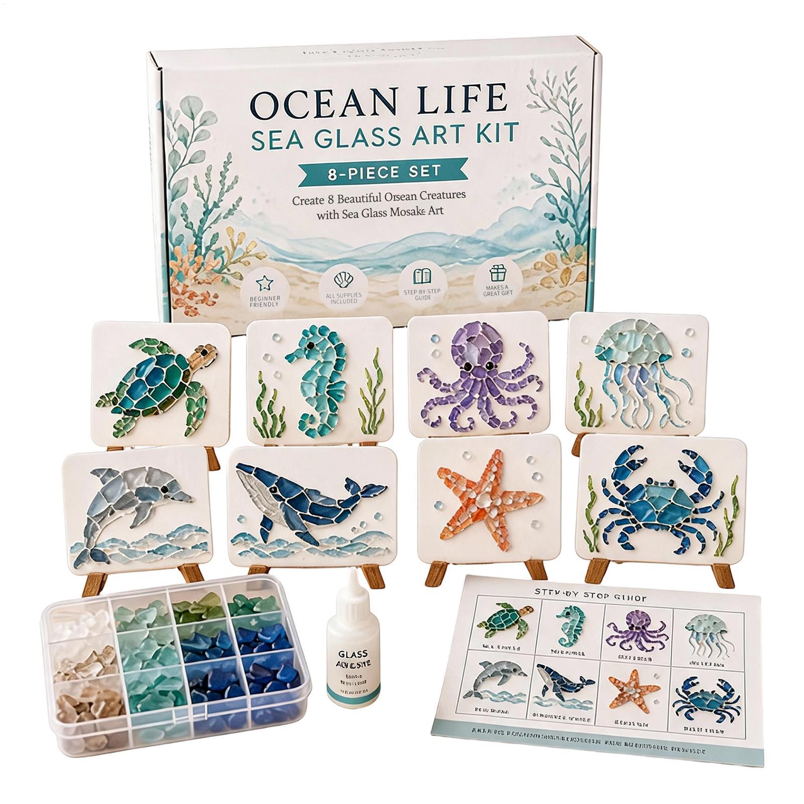 Unfinished DIY Sea Glass Mosai - Resin Art Ocean ulasan dan harga