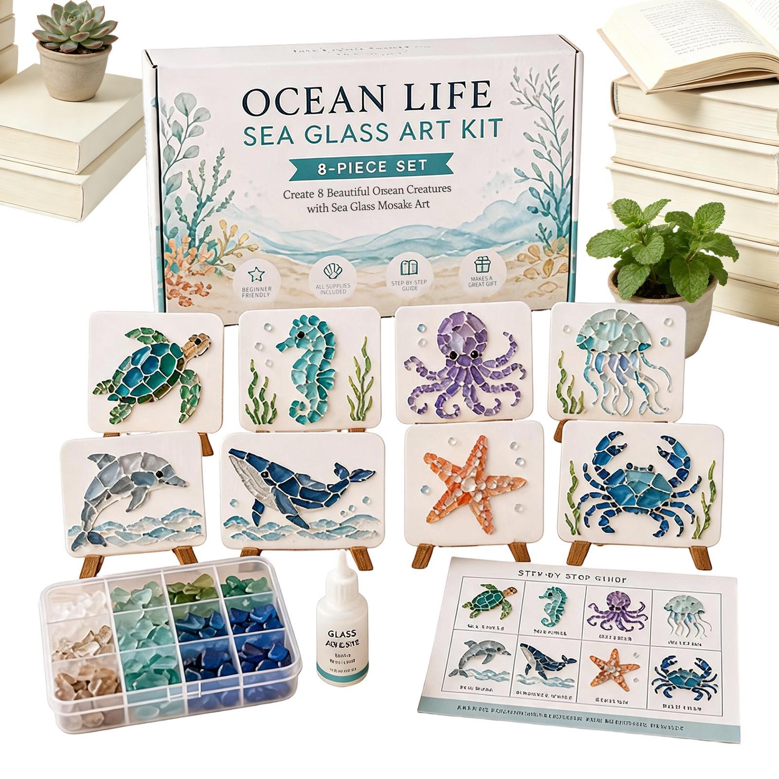 Unfinished DIY Sea Glass Mosai - Resin Art Ocean ulasan dan harga
