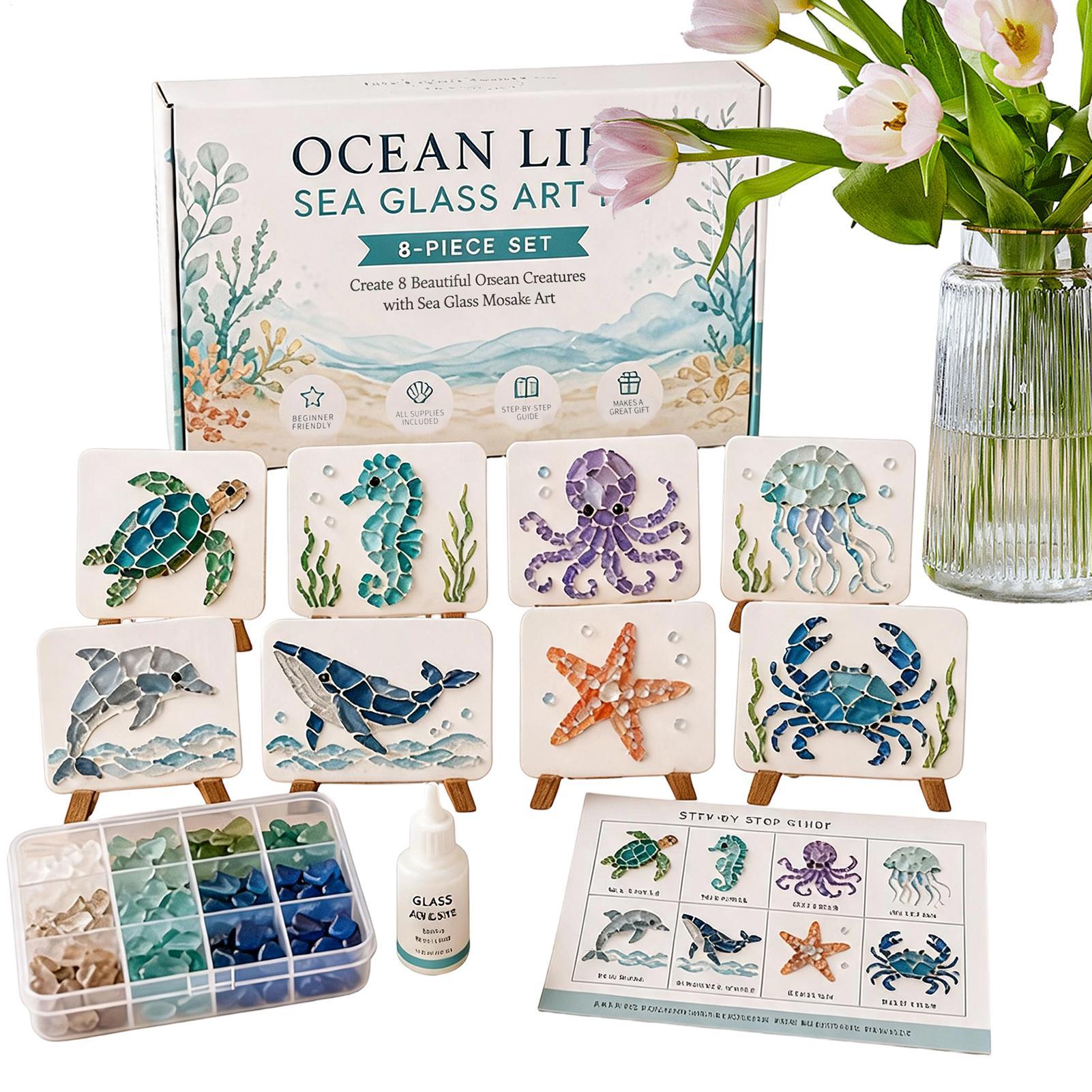 Unfinished DIY Sea Glass Mosai - Resin Art Ocean ulasan dan harga