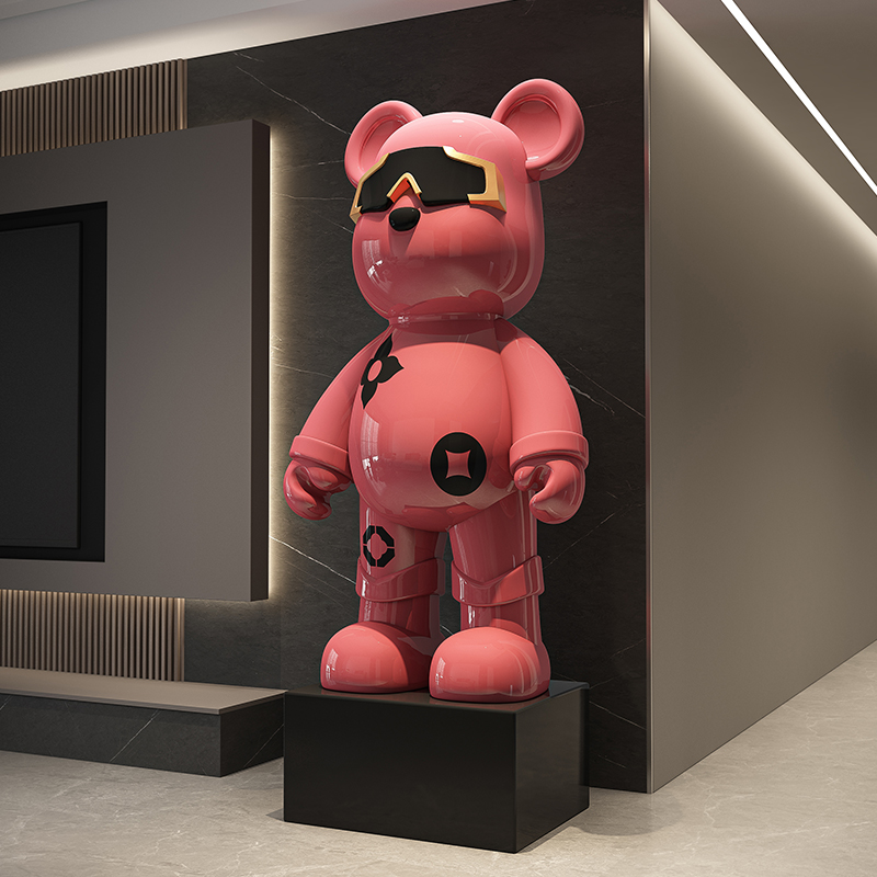 Light Luxury Pink Violent Bear - Resin Art In Floor ulasan dan harga