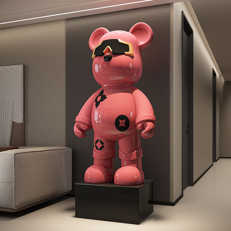 Light Luxury Pink Violent Bear - Resin Art In Floor ulasan dan harga