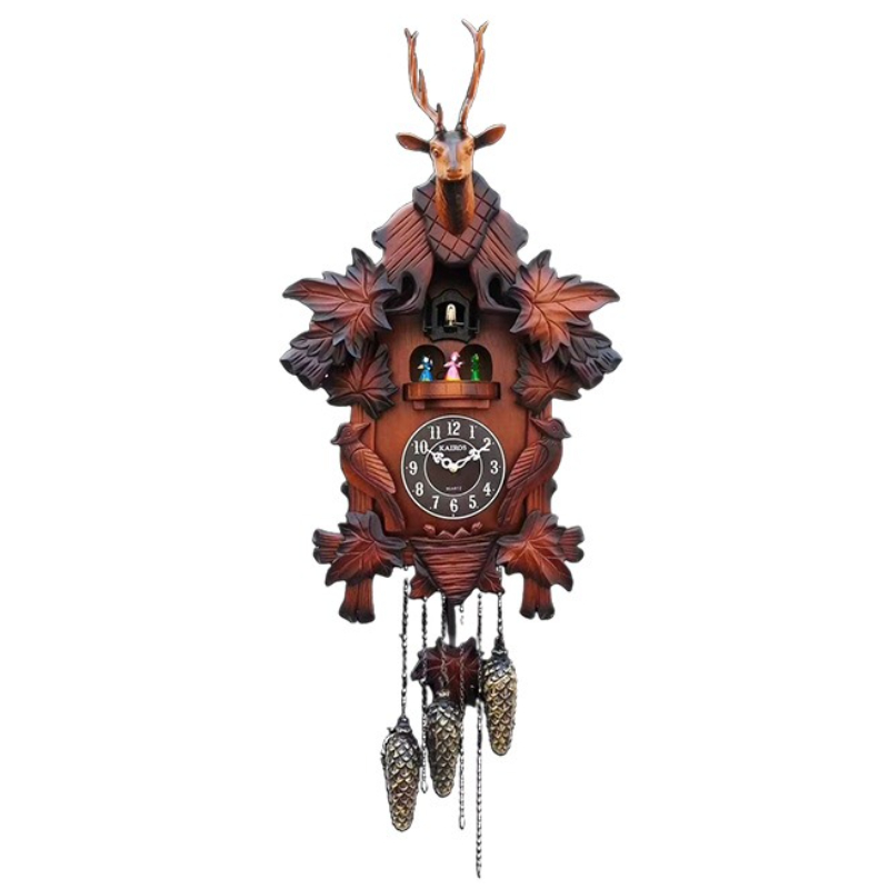 Cuckoo Wall Clock Solid Wood C - Resin Art Watch ulasan dan harga