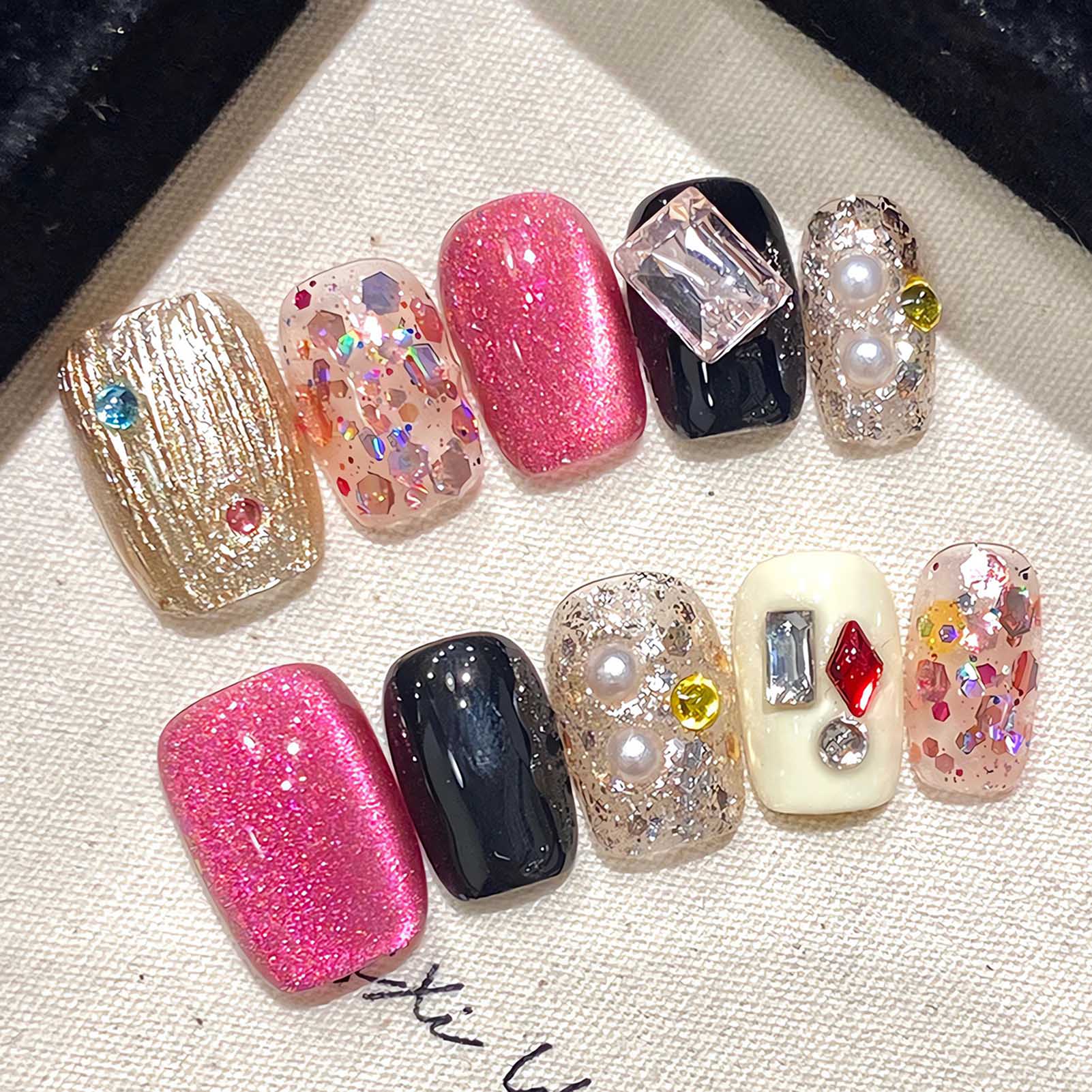Handmade Press on Nails Glitte - Resin Art Glitter ulasan dan harga