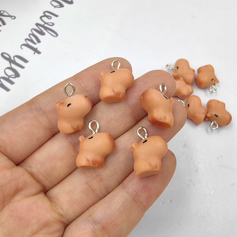 10pcs Cute Small Capybara Char - Resin Art Earrings ulasan dan harga