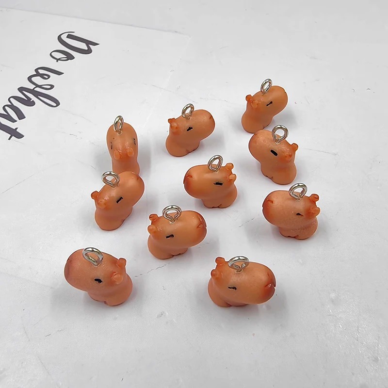 10pcs Cute Small Capybara Char - Resin Art Earrings ulasan dan harga