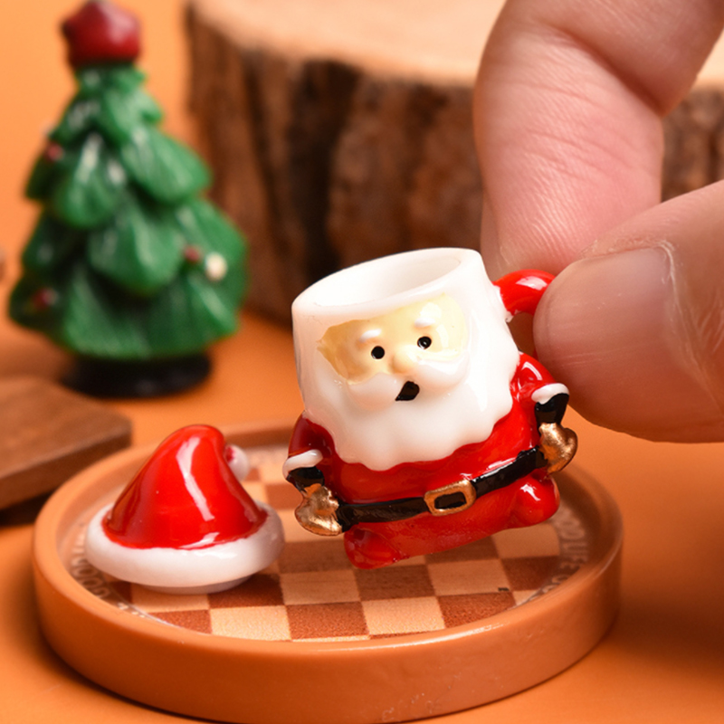 Mini Santa Teacup Ornament - R - Resin Art Craft ulasan dan harga