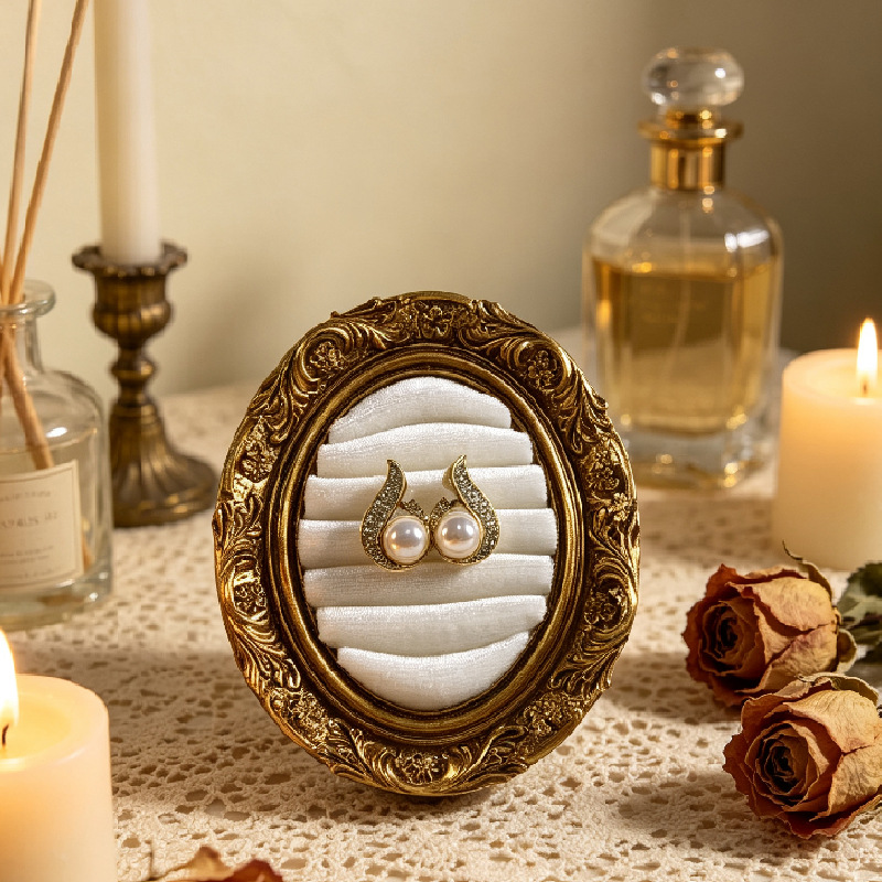 Retro Acanthus Patterned Oval  - Resin Art Stand ulasan dan harga