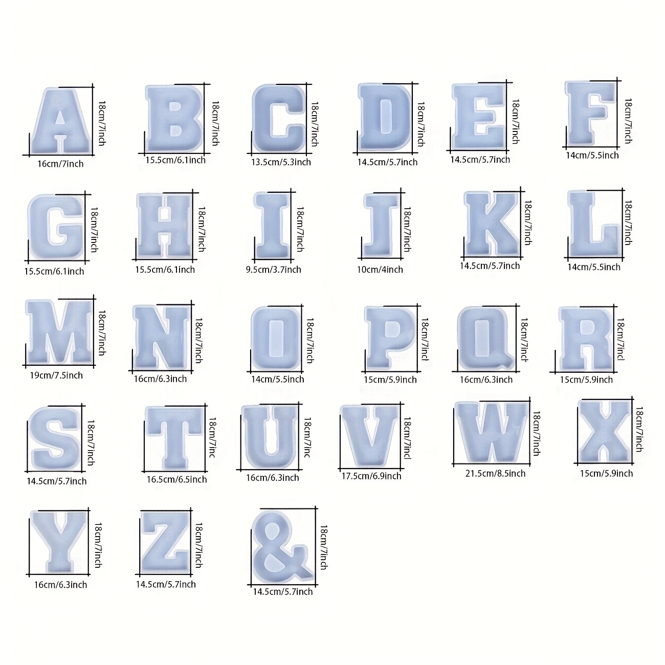 7-Inch Large Letter Resin Mold - Resin Art Tools ulasan dan harga