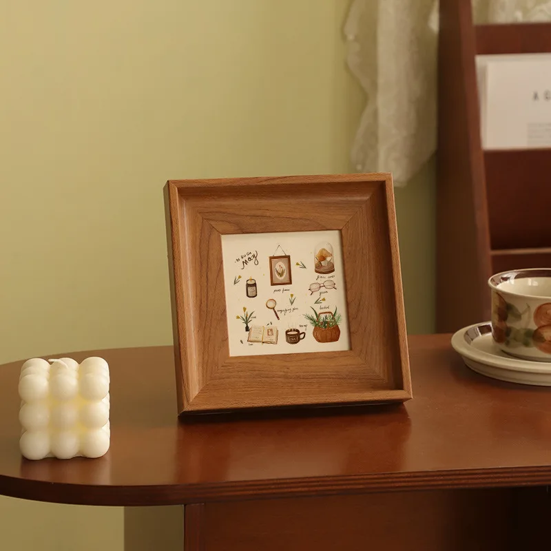 Retro Square Picture Frame Woo - Resin Art Stand ulasan dan harga