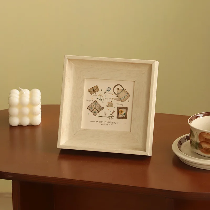 Retro Square Picture Frame Woo - Resin Art Stand ulasan dan harga