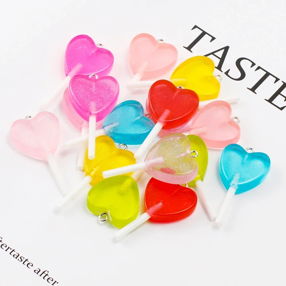 10Pcs Kawaii Sparkly Heart Lol - Resin Art Glitter ulasan dan harga