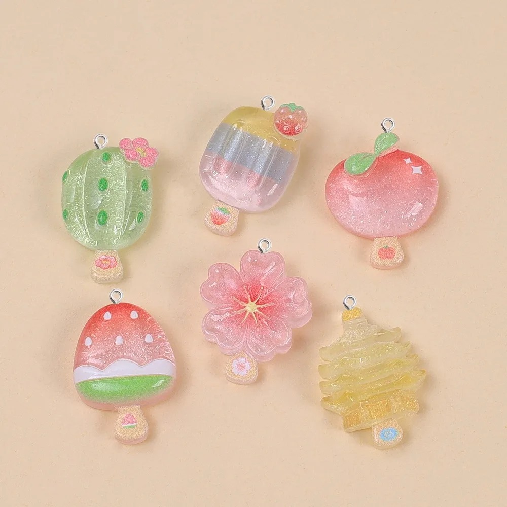10Pcs Kawaii Summer Popsicle R - Resin Art Glitter ulasan dan harga