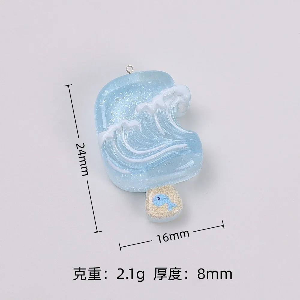 10Pcs Kawaii Summer Popsicle R - Resin Art Glitter ulasan dan harga
