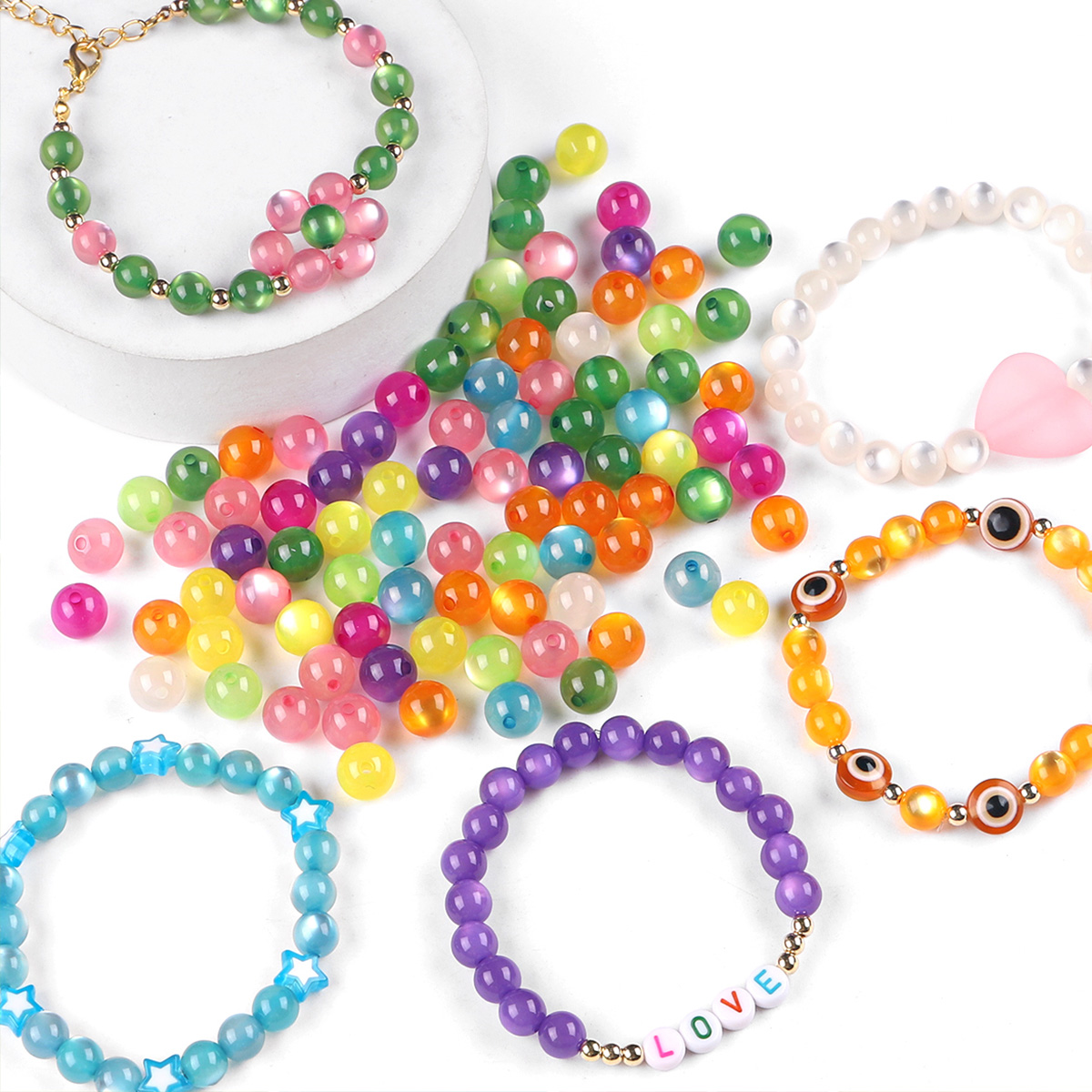 100pcs 6/8mm Resin Imitation C - Resin Art Earrings ulasan dan harga
